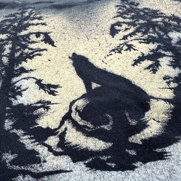 Vintage Lost Creek Outfitters T-Shirt Forest Wolf Graphic Tee Outdoors Black Lar - Picture 5 of 8